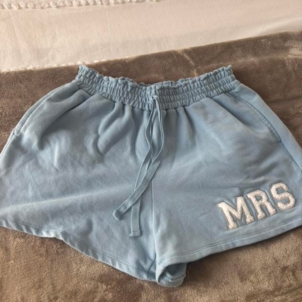 Light Blue 'MRS' Women's Lounge Shorts